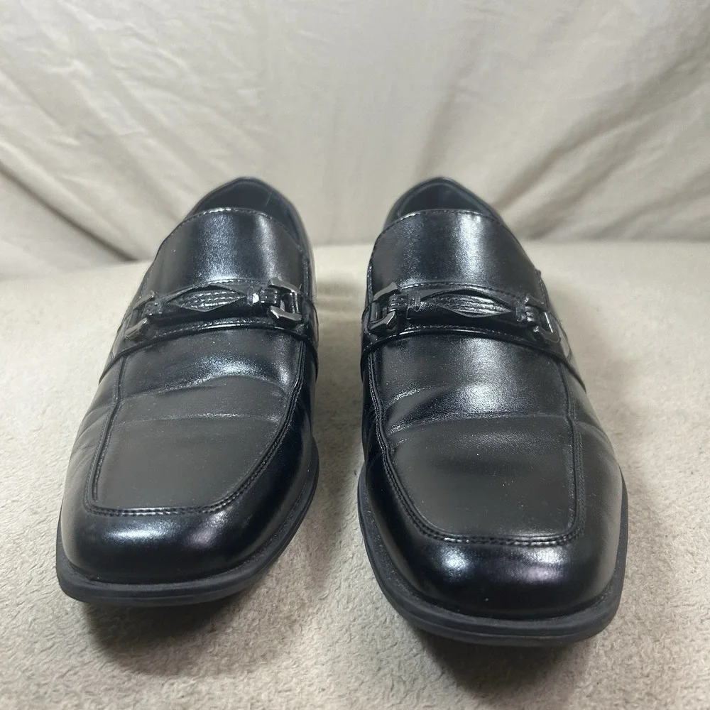 Stacy Adams Boys' Black Derby Dress Loafers Size 7M Bit Slip-On Shoes 43384-001
